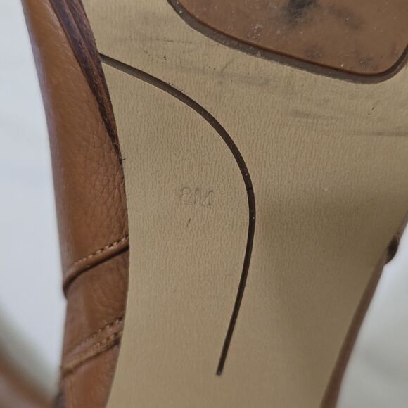 Nine West Women’s “Nopansy” Brown Leather Boots Side Zip Buckle size 8 - Picture 7 of 11